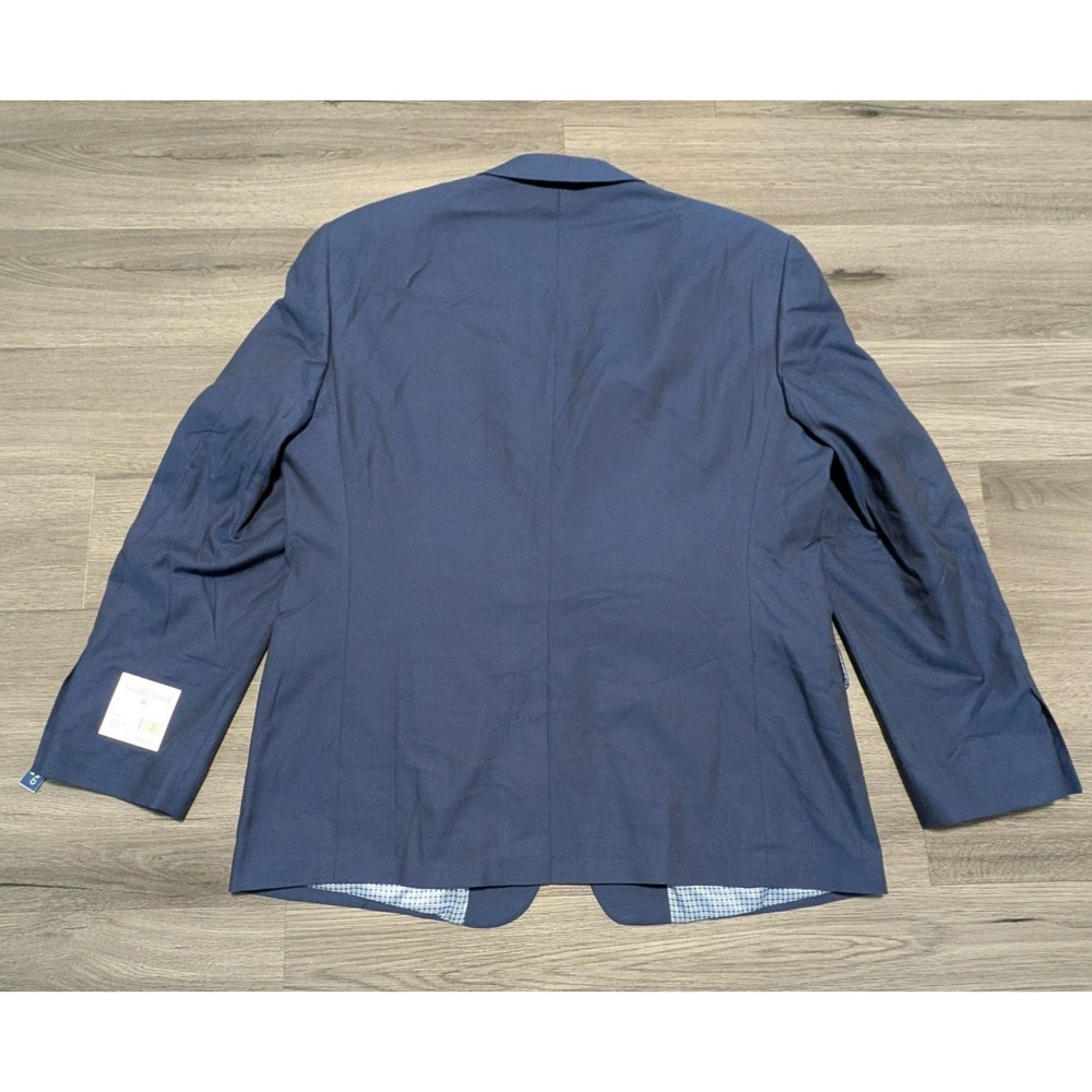 New With Tag Saddlebred Men's Indigo Blue 100% Cotton Blazer Sport Coat Size 44R - Picture 9 of 9
